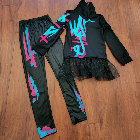 DISGUISE LUCY LEGO MOVIE 2 GIRL'S COSTUME TOP AND PANTS SZ LARGE - Picture 3 of 5